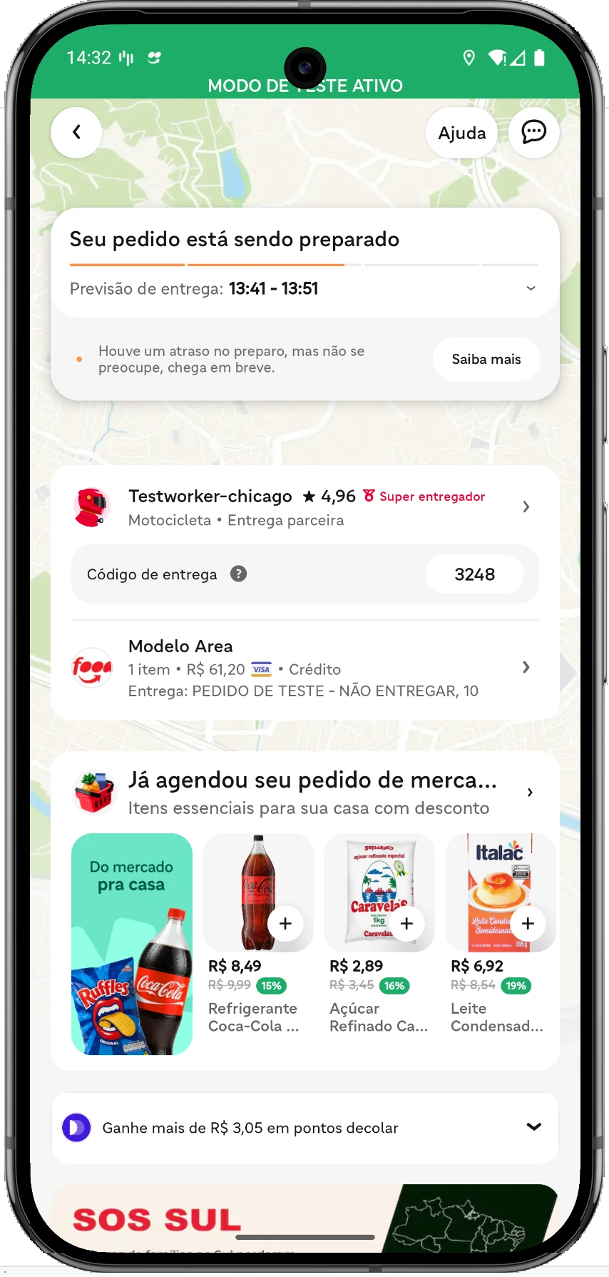 The iFood Waiting screen after checkout