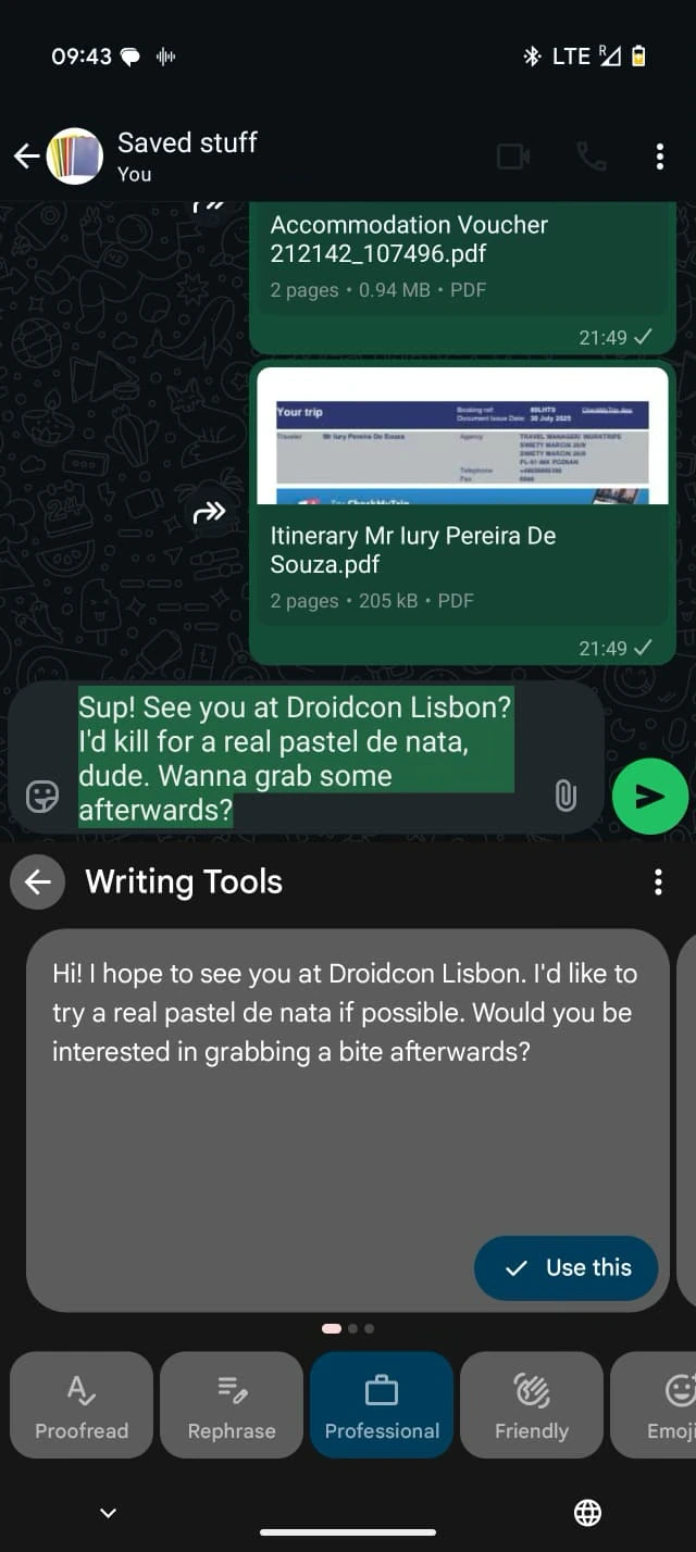 GBoard Writing Tools